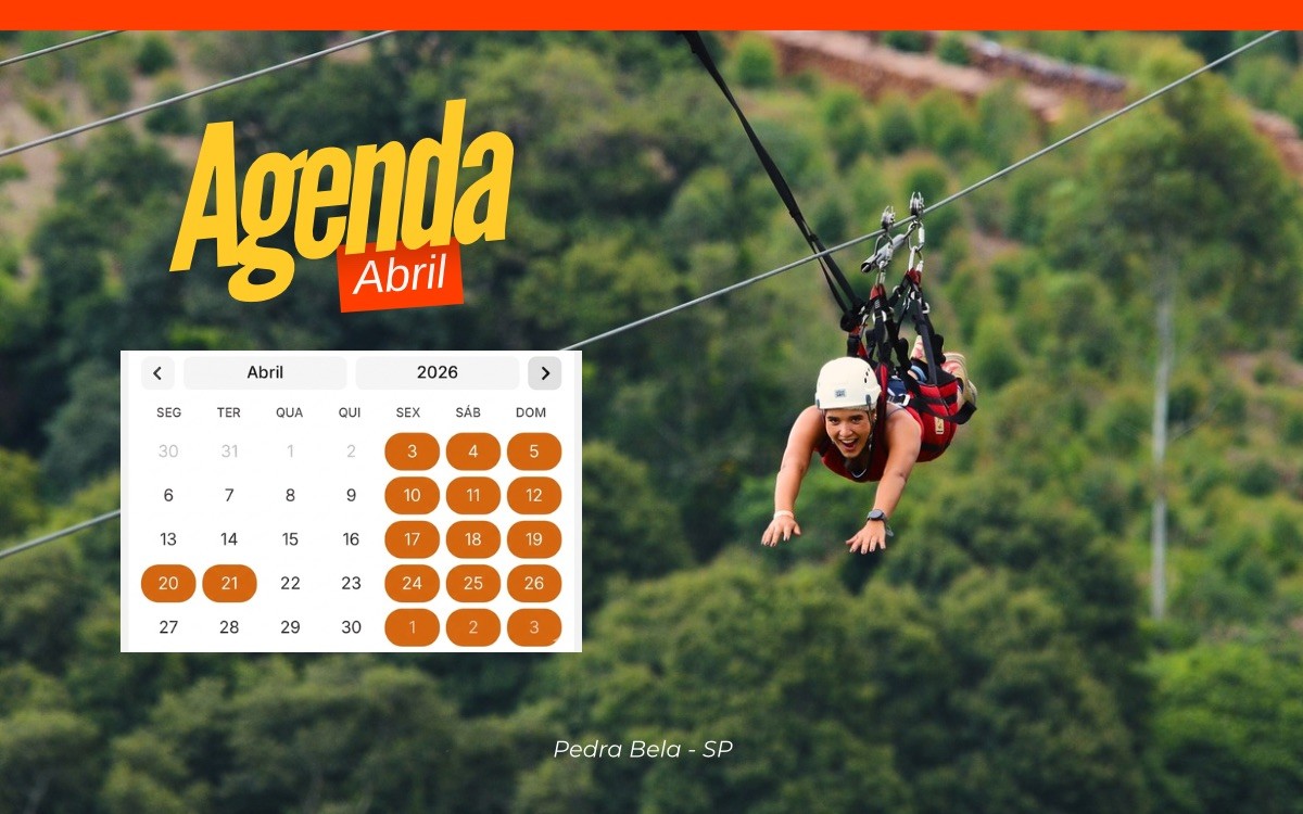 Aventura no ar: confira a agenda de abril da Mega Tirolesa