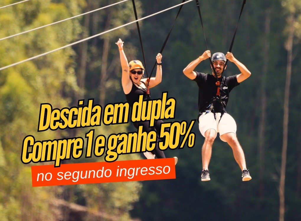     Voe em dupla e economize: 50% de desconto no segundo ingresso